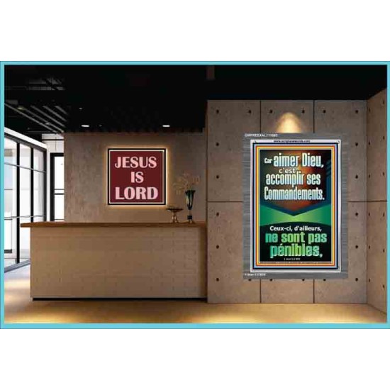 aimer Dieu, c'est accomplir ses Commandements. Cadre acrylique avec versets bibliques pour la maison (GWFREEXALT11593) 