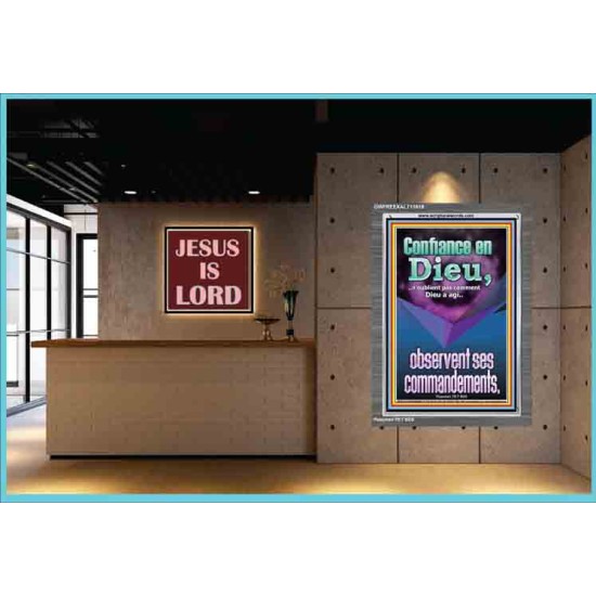 Confiance en Dieu, observent ses commandements. Cadre acrylique d'église (GWFREEXALT11619) 