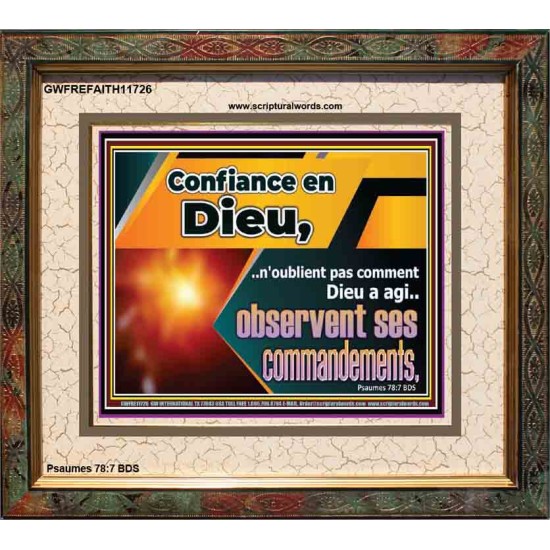 Confiance en Dieu,..observent ses commandements. Encadré pour la maison en ligne (GWFREFAITH11726) 