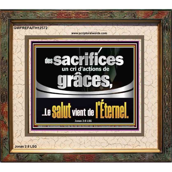 sacrifices un cri d'actions de grâces, Décoration murale personnalisée (GWFREFAITH12572) 