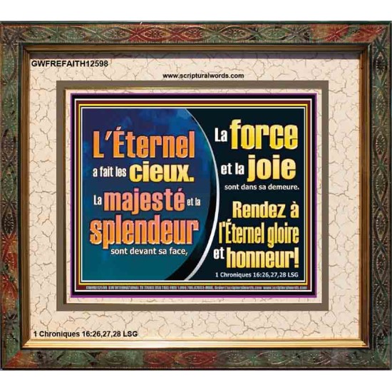 Rendez à l'Éternel gloire et honneur! Art mural moderne personnalisé (GWFREFAITH12598) 