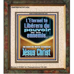 L'Eternel te Libérera du pouvoir de tes ennemis Grand portrait d'art mural des Écritures (GWFREFAITH11454) "16X18"