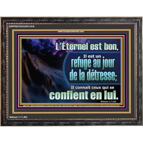 L'Éternel est un refuge au jour de la détresse. Cadre acrylique mural sanctuaire (GWFREFAVOUR11416) 