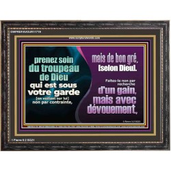 prenez soin du troupeau de Dieu qui est sous votre garde [en veillant sur lui]. Cadre acrylique scriptural unique (GWFREFAVOUR11719) 