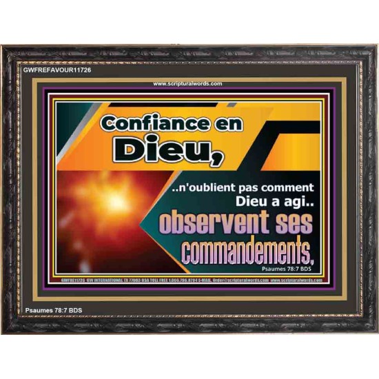 Confiance en Dieu,..observent ses commandements. Encadré pour la maison en ligne (GWFREFAVOUR11726) 