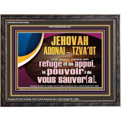 JEHOVAH ADONAI  TZVA'OT le pouvoir |de vous sauver[a]. Grand art mural encadré des Écritures (GWFREFAVOUR12636) 