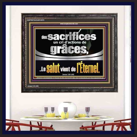 sacrifices un cri d'actions de grâces, Décoration murale personnalisée (GWFREFAVOUR12572) 