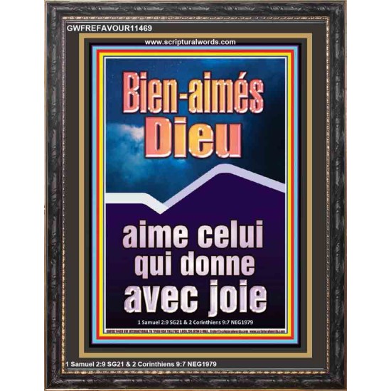 Dieu aime celui qui donne avec joie Art mural scripturaire (GWFREFAVOUR11469) 