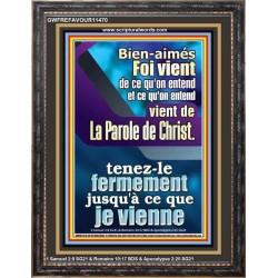 Foi vient de ce qu'on entend, et ce qu'on entend vient de La Parole de Christ Décor d'écriture de portrait (GWFREFAVOUR11470) 