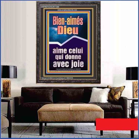 Dieu aime celui qui donne avec joie Art mural scripturaire (GWFREFAVOUR11469) 