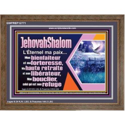 JehovahShalom L'Éternel ma paix...Mon bienfaiteur et mon libérateur. Décoration murale sanctuaire (GWFREF12771) "45X33"