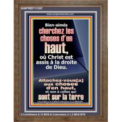 Bien-aimés cherchez les choses d'en haut, où Christ est assis à la droite de Dieu. Portrait chrétien vivant juste (GWFREF11357) 