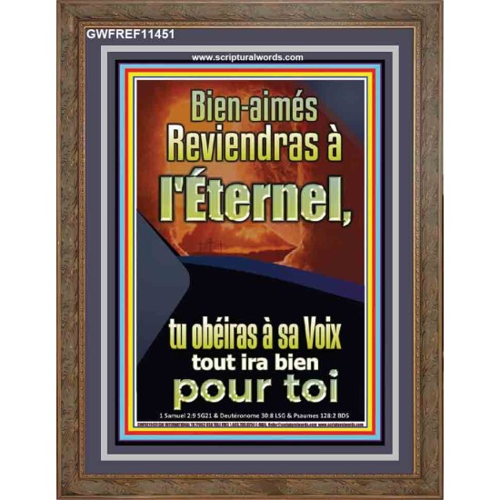 Retournez au Seigneur et obéissez à sa voix Portrait de versets bibliques pour la maison en ligne (GWFREF11451) 