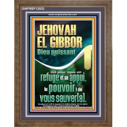 JEHOVAH EL GIBBOR Dieu puissant Art mural verset biblique (GWFREF12532) "33X45"