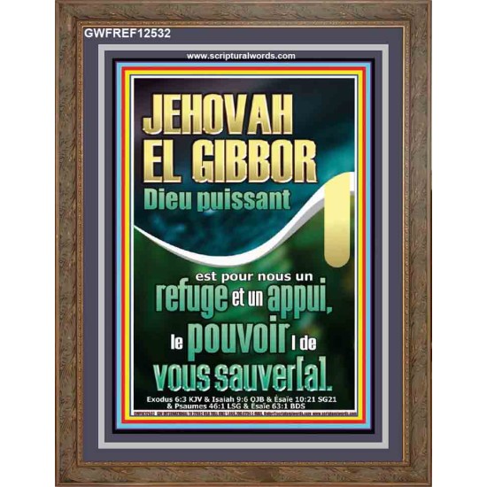JEHOVAH EL GIBBOR Dieu puissant Art mural verset biblique (GWFREF12532) 