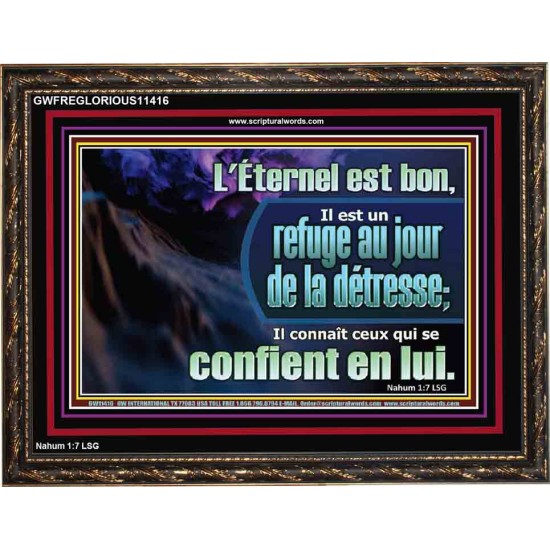 L'Éternel est un refuge au jour de la détresse. Cadre acrylique mural sanctuaire (GWFREGLORIOUS11416) 