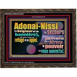 Adonaï-Nissi le pouvoir |de vous sauver[a]. Versets bibliques imprimables à encadrer (GWFREGLORIOUS12635) "45X33"