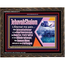 JehovahShalom L'Éternel ma paix...Mon bienfaiteur et mon libérateur. Décoration murale sanctuaire (GWFREGLORIOUS12771) "45X33"