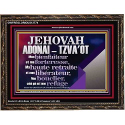 JEHOVAH ADONAI  TZVA'OT....Mon bienfaiteur et mon libérateur. Cadre biblique unique (GWFREGLORIOUS12774) "45X33"