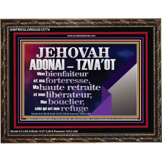 JEHOVAH ADONAI  TZVA'OT....Mon bienfaiteur et mon libérateur. Cadre biblique unique (GWFREGLORIOUS12774) 