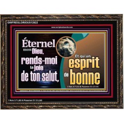 Éternel mon Dieu, rends-moi la joie de ton salut, Cadre d'art mural inspirant ultime (GWFREGLORIOUS12822) "45X33"