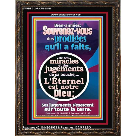 Souvenez-vous des prodiges qu'il a faits, De ses miracles et des jugements de sa bouche, Portrait de versets bibliques inspirants (GWFREGLORIOUS11586) 