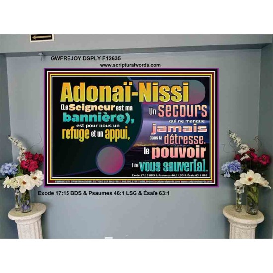 Adonaï-Nissi le pouvoir |de vous sauver[a]. Versets bibliques imprimables au portrait (GWFREJOY12635) 