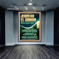 JEHOVAH EL GIBBOR Dieu puissant Art mural verset biblique (GWFREJOY12532) "37X49"