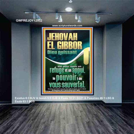 JEHOVAH EL GIBBOR Dieu puissant Art mural verset biblique (GWFREJOY12532) 