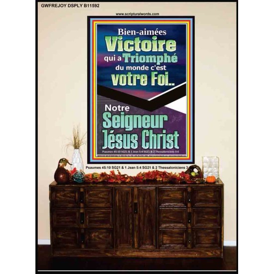 Victoire qui a Triomphé du monde, Jésus Christ.  Portrait de versets bibliques pour la maison (GWFREJOY11592) 