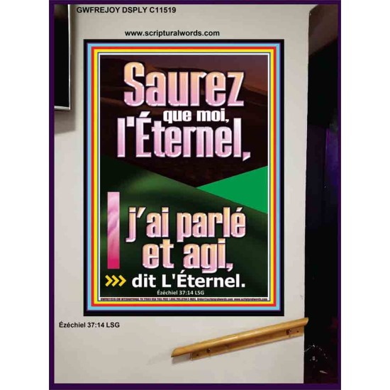 Saurez que moi, l'Éternel, j'ai parlé et agi, dit L'Éternel. Peintures bibliques personnalisées (GWFREJOY11519) 