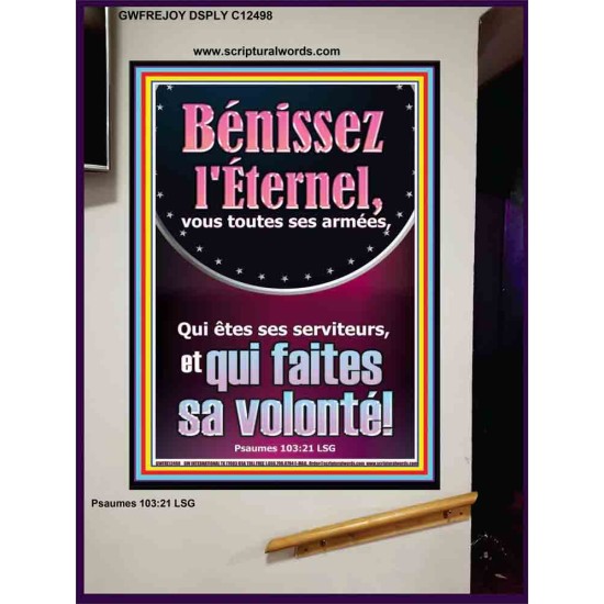 Bénissez l'Éternel, vous toutes ses armées, Qui êtes ses serviteurs, et qui faites sa volonté! Portrait Écriture (GWFREJOY12498) 