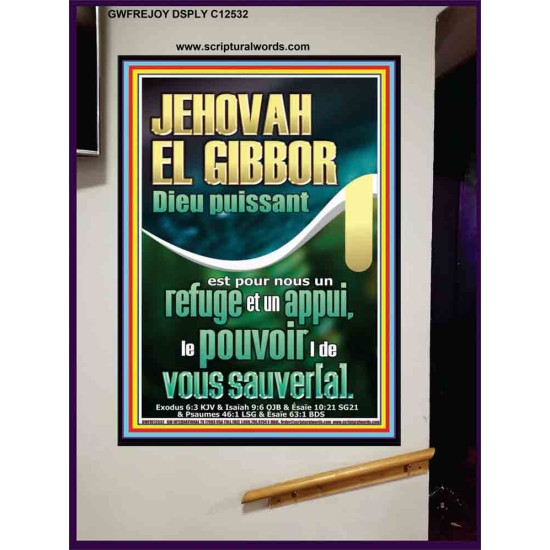 JEHOVAH EL GIBBOR Dieu puissant Art mural verset biblique (GWFREJOY12532) 
