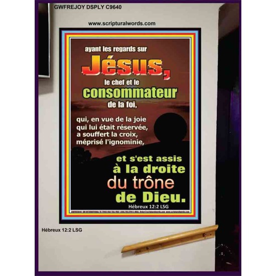 ayant les regards sur Jésus, le chef et le consommateur de la foi, Portrait d'art mural inspirant ultime (GWFREJOY9640) 