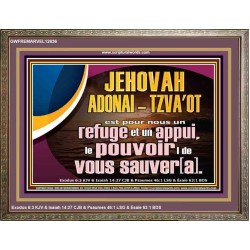 JEHOVAH ADONAI  TZVA'OT le pouvoir |de vous sauver[a]. Grand art mural encadré des Écritures (GWFREMARVEL12636) "36X31"