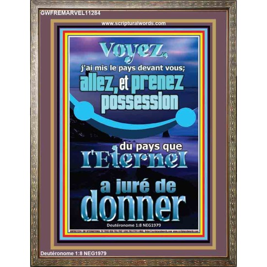 allez, et prenez possession du pays que l'Eternel a juré de donner Portrait Verset biblique en ligne (GWFREMARVEL11284) 