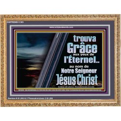trouva Grâce aux yeux de l'Éternel..au nom de Notre Seigneur Jésus Christ Cadre en bois scripturaire unique (GWFREMS11305) 