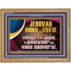 JEHOVAH ADONAI  TZVA'OT le pouvoir |de vous sauver[a]. Grand art mural encadré des Écritures (GWFREMS12636) 