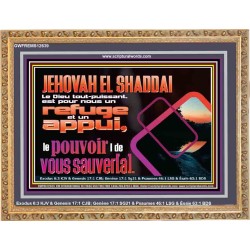JEHOVAH  EL SHADDAI..Le Dieu tout-puissant le pouvoir |de vous sauver[a]. Cadre en bois d'art mural inspirant ultime (GWFREMS12639) "34X28"