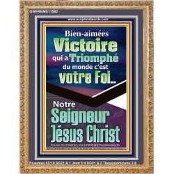 Victoire qui a Triomphé du monde, Jésus Christ.  Portrait de versets bibliques pour la maison (GWFREMS11592) 