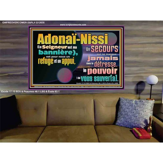 Adonaï-Nissi le pouvoir |de vous sauver[a]. Versets bibliques imprimables au portrait (GWFREOVERCOMER12635) 