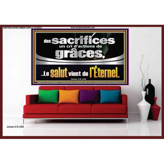 sacrifices un cri d'actions de grâces, Décoration murale personnalisée (GWFREOVERCOMER12572) 