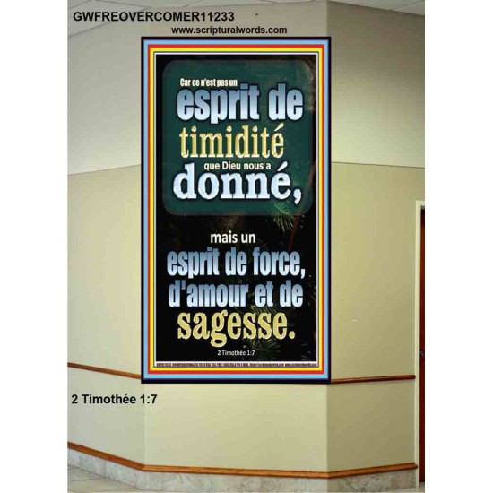 Car ce n'est pas un esprit de timidité que Dieu nous a donné, Art mural moderne (GWFREOVERCOMER11233) 