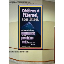 Obéiras à l'Eternel, ton Dieu, en respectant ses commandements Portrait mural du sanctuaire (GWFREOVERCOMER11448) "44X62"