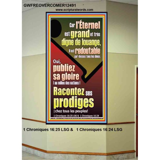 Racontez ses prodiges |chez tous les peuples! Décor scripturaire de portrait (GWFREOVERCOMER12491) 