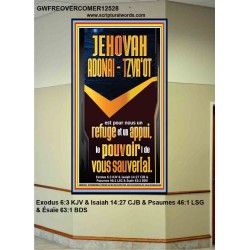 JEHOVAH ADONAI  TZVA'OT Art mural versets bibliques (GWFREOVERCOMER12528) "44X62"