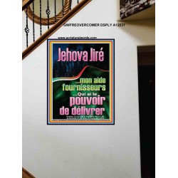 Jehova Jiré...mon aide fournisseurs...Qui ai le pouvoir de délivrer. -  Art mural religieux portrait (GWFREOVERCOMER12531) 