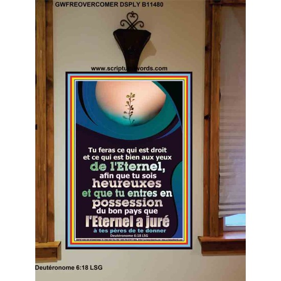 feras du qui est droit et ce qui est bien aux yeux de l'Eternel,  Portrait biblique (GWFREOVERCOMER11480) 