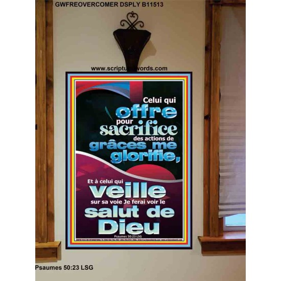 sacrifice des actions de grâces me glorifie, Décoration murale personnalisée (GWFREOVERCOMER11513) 