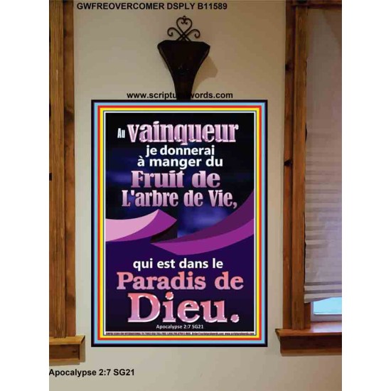 Fruit de L'arbre de Vie, qui est dans Affiche; Cadeau de portrait d'image de verset biblique (GWFREOVERCOMER11589) 